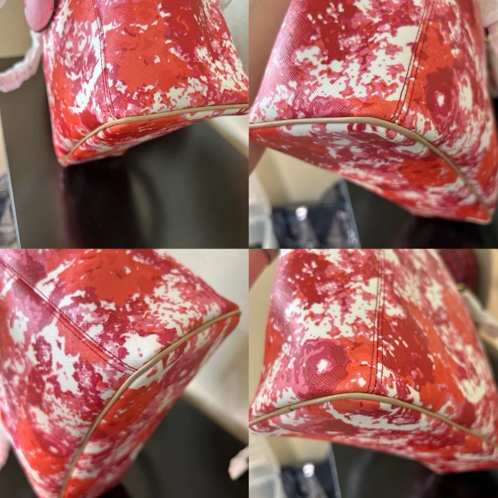 Coach Red and Pink Payton Floral Print Zip Top Tote Bag MSRP $328 - Picture 11 of 16